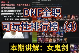 全职业可玩性排行榜（4）【女鬼剑】 #DNF #dnf排行榜#游戏杂谈