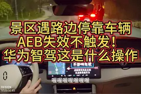 景区遇路边停靠车辆，AEB失效不触发！华为智驾这是什么操作视频封面