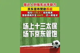 宿迁人刘强东出手助力，京东宣布赞助苏超，场均1.5万人！场场爆满，赞助费飙升至300万，仍一席难求 #刘强东  #苏超  #京东  #京东赞助苏超视频封面