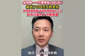 #一款初代Labubu拍出108万天价 #潮玩手办买家还要付16.2万元的佣金！#泡泡玛特 #labubu#主播说新闻