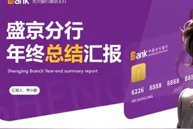 紫色银行年终工作汇报总结PPT模板 这套银行#年终工作总结视频封面