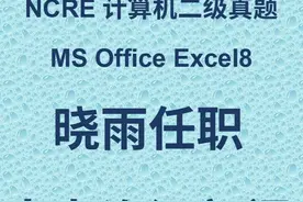 二级MS Office Excel8：晓雨任职人力资源部门视频封面