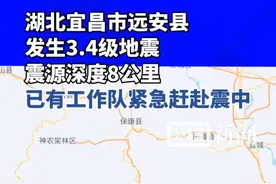 湖北宜昌市远安县发生3.4级地震，震源深度8公里，已有工作队紧急赶赴震中