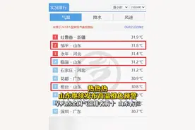 热热热！6月25日，山东省气象台继续发布高温橙色预警，早八点，邹平、临淄、恒台气温进入全国气温排名前十。#山东继续发布高温橙色预警