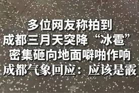 多位网友称拍到成都三月天突降“冰雹”，密集砸向地面噼啪作响。 成都气象回应：根据网友拍摄的画面来看，应该是霰。（信息来源：成都气象）视频封面