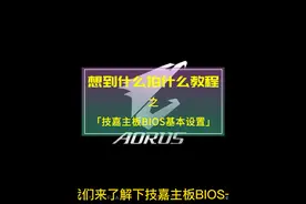 【技嘉主板bios】常见操作设置项
（没办法，这个板接触甚少）