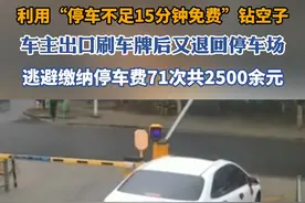 监控画面：男子利用15分钟内免停车费逃费71次视频封面