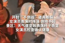 开封“不倒翁”道具断裂，女演员表演时摔落，倒地不起，景区：天气骤变致表演杆子质变，女演员检查确认健康视频封面