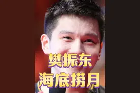 樊振东超神海底捞月，瞬间引爆全场 在这一场全运会的比赛中，樊振东在面对对手回过来的刁钻角度时没有慌乱，而是从台子底下来了一招海底捞月，球上桌后直接不弹了，是一个无解的神球。  #乒乓球 #乒乓球精彩球 #樊振东 #全运会 #神仙球视频封面