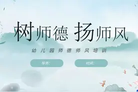 幼儿园教师师德师风培训讲座PPT课件视频封面