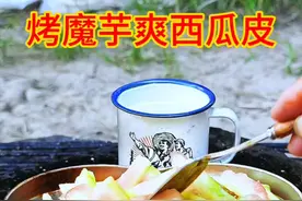 8块买了4包魔芋爽，配上点西瓜皮放石板上烧烤一下，太下饭了