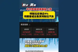非农数据提振美股上扬 
特斯拉反弹近4%
特朗普或出售其特斯拉汽车