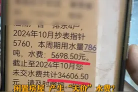 11月29日（发布时间），青岛即墨，王先生家闲置房屋，从2021年2月至2024年10月期间因表后漏水，产生34606元“天价”水费单。供水公司发现问题未第一时间进行停水、关阀等措施。供水单位：将申请减免阶梯水费。#山东dou知道视频封面