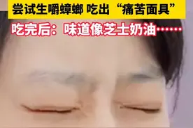 探访蟑螂养殖基地#记者尝试生嚼蟑螂吃出痛苦面具  ：有一半还在动！（来源：四川观察、封面新闻）