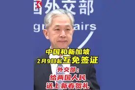 请查收一份特殊的“新春贺礼”：2月9日起中国和新加坡互免签证！外交部回应#外交部 #新加坡 #旅游 #免签 #春节视频封面