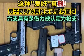 男子网购仿真枪支被警方查获，收缴仿真枪中，有六支具有杀伤力被认定为枪支！