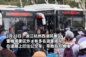 游客成队在杭州雷峰塔外堵路拦公交，当地正实施交通管制，公交集团：已处置视频封面
