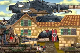 坦克动画，FV215B183巷战，巨鼠摧毁德军碉堡 #坦克 #坦克大战视频封面