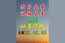 分享图片视频去重除重md5修改教程视频封面