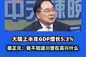 大陆上半年GDP增长5.3%  蔡正元：我不知道川普高兴什么视频封面