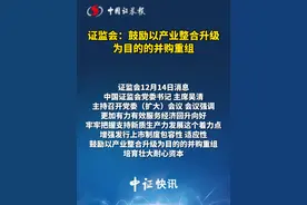 证监会：鼓励以产业整合升级为目的的并购重组视频封面