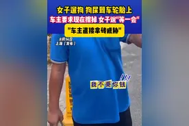女子遛狗 狗尿到车轮胎上 车主要求现在擦掉视频封面