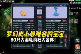 梦幻史上最难合的宠，同时让80只大海龟合体，才能出一只火云龟视频封面