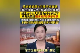 单亲妈妈带4个孩子坐高铁 乘务员依规要求补齐3孩子车票 理解难处!但嗓门再大不能无视制度 多孩时代铁路旧规是否应该与时俱进？#单亲妈妈#高铁#乘务员#规定#多孩时代视频封面