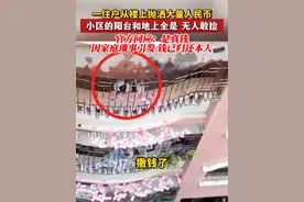 1月3日，广东肇庆 一住户从楼上抛洒大量人民币小区的阳台和地上全是无人敢捡 官方回应：是真钱 因家庭琐事引发 钱已归还本人#社会百态 #万万没想到 #你怎么看视频封面