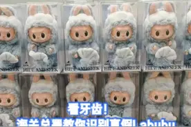 看牙齿！海关总署教你识别真假Labubu #海关总署教你识别真假Labubu    山寨拉布布如何鉴定？王令浚表示，关键是看牙齿，正版是9颗尖牙，仿品常常因为模具的误差会减少一两颗。#Labubu