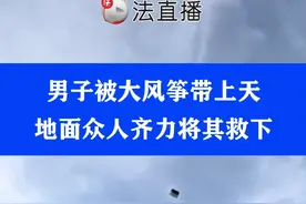男子被大风筝带上天，地面众人齐力将其救下⑭ #意外不意外 #这事整的视频封面