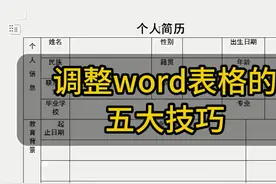 调整Word表格的五大技巧#Word #表格 #文员 #职场 #办公技巧