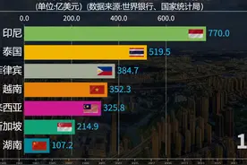 湖南发展速度！湖南省与东盟六强国GDP排行 #知识分享  #涨知识视频封面