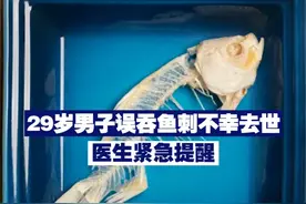 【29岁男子误吞鱼刺不幸去世 医生紧急提醒】医生表示，喝醋会导致咽喉进一步损伤；吞饭只会让鱼刺越来越深。视频封面