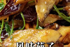 风味茄子也太好吃啦！外壳香辣酥脆，一口下去爆汁酸甜！ #省饭课代表 #妈呀太香了 #跟抖音学做菜视频封面