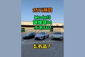 特斯拉Model3，阿维塔06和小米SU7应该怎么选？ #阿维塔06 #model3 #小米SU7 #25万级车型 #中型轿车