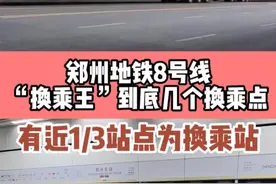 1/3都是换乘站！郑州地铁换乘王 郑州地铁8号线，不愧是地铁换乘王，有将近1/3站点为换乘站！#郑州地铁 #郑州 #郑州地铁8号线 #郑州地铁8号线最新消息视频封面
