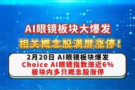 AI眼镜板块大爆发   相关概念股满屏涨停！视频封面