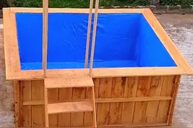 没想到在自家搭建泳池居然可以如此简单 #自建泳池 #高手在民间