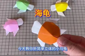 立体手工海龟折纸教程 #幼儿园亲子手工  #我的手作视频封面