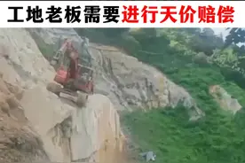 施工现场挖掘机，连人带机翻下山坡，  工地老板需要进行天价赔偿#挖掘机 #老板 #企业管理 #劳动合同视频封面