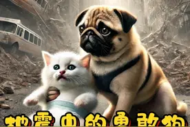 地震中的狗狗很勇敢 勇敢的狗狗救了白猫，最终找到了主人......#狗狗  #萌宠出道计划  #猫咪的迷惑行为  #治愈世界治愈你  #抖音创作季视频封面
