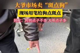 大爷市场卖“斑点狗” 现场用笔给狗点斑点 网友：狗狗点子不多 大爷点子多视频封面