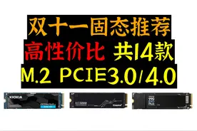 双十一高性价比M.2 PCIE3.0/4.0固态推荐共14款视频封面