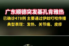 发热、皮疹及关节疼痛！累计报告确诊病例478例。佛山顺德卫健局通报一起 境外输入引起的基孔肯雅热本地疫情。