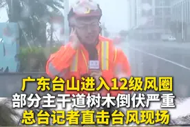 #广东台山已进入12级风圈  当地部分主干道树木倒伏严重 #总台记者直击桦加沙台风现场