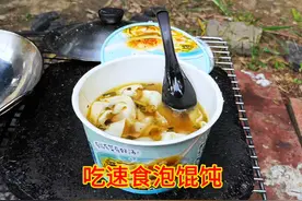 买了一通速食馄饨，带回营地泡着吃，汤很好喝狗狗都爱吃视频封面
