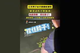 江苏男子徒手抓蝮蛇被咬 紧急送医注射血清
真敢捏啊！捏住脖子？
遇蛇原则：不接触 不挑衅 缓慢撤离
（编辑：小韩）视频封面