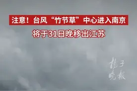注意！台风“竹节草”中心进入南京，将于31日晚移出江苏