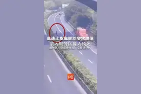 高速上货车轮胎突然脱落   滚入服务区撞人致死   服务区：是意外事故，交警已介入视频封面